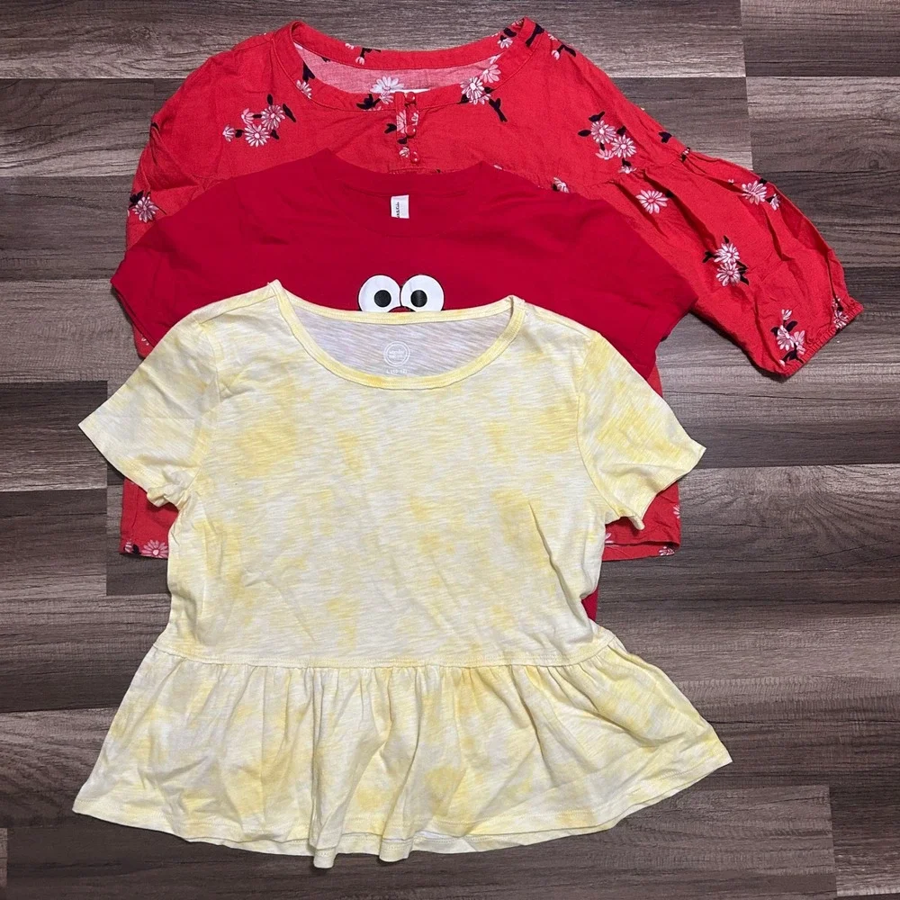 Old Navy Wonder Nation Girl Clothing Lot 10-12 M L Red Yellow Floral Elmo Summer